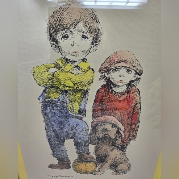 Barry Leighton Jones lithograph Out To Play Children-Dog Togetherness Recreation - Picture 2 of 15